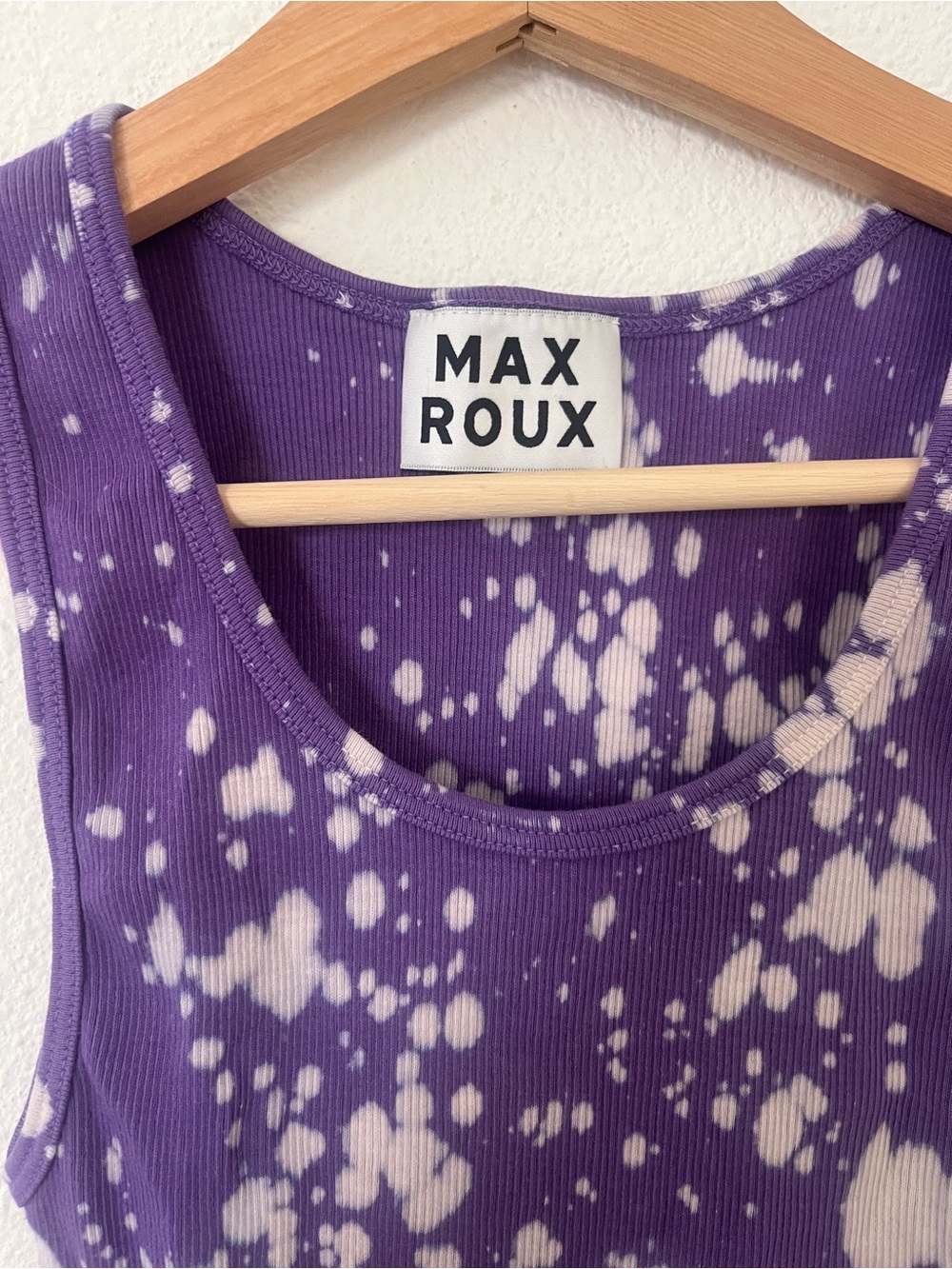 Max Roux Purple Bleached Tank Top - Women's Casual Ribbed Tank